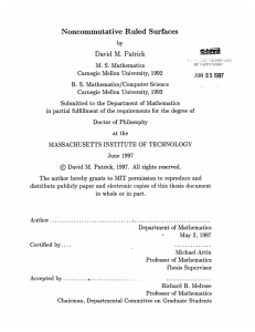 Noncommutative  Ruled  Surfaces David  M.  Patrick