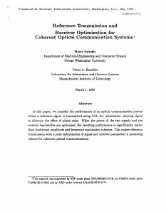 Reference  Transmission  and Receiver  Optimization  for