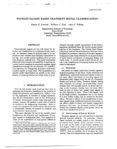 WAVELET  PACKET  BASED  TRANSIENT  SIGNAL ... Rachel E.  Learned  William  C.  Karl ...