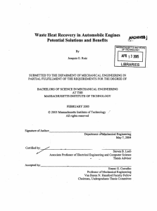 Waste Heat Recovery  in Automobile  Engii uies :31;~H1¥