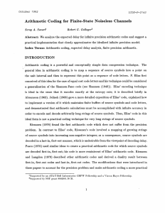 Arithmetic  Coding  for  Finite-State  Noiseless ...