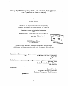 Valuing Project Financing Using Monte Carlo Simulation, With Application