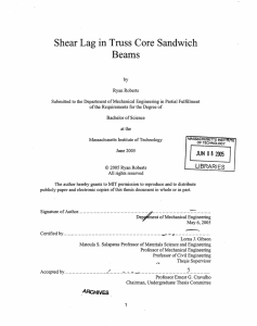 Shear Lag in Truss Core Sandwich Beams by
