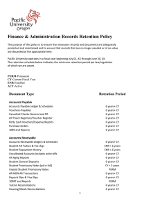 Finance &amp; Administration Records Retention Policy