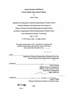 System  Dynamics  Modeling  of by Omar  S. Khan