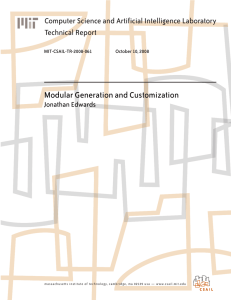 Modular Generation and Customization Computer Science and Artificial Intelligence Laboratory Technical Report