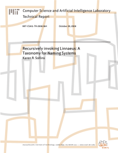 Recursively invoking Linnaeus: A Taxonomy for Naming Systems Technical Report
