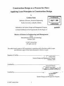 Construction Design as a Process for Flow: Applying Lean Principles to Construction Design