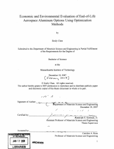 Economic  and Environmental Evaluation  of End-of-Life Methods