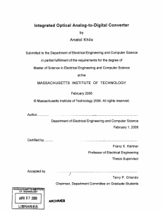 Integrated  Optical  Analog-to-Digital  Converter by Anatol  Khilo