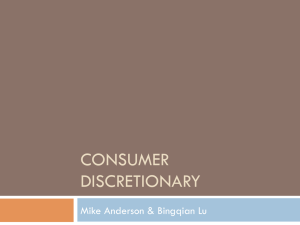 CONSUMER DISCRETIONARY Mike Anderson &amp; Bingqian Lu