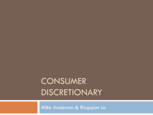 CONSUMER DISCRETIONARY Mike Anderson &amp; Bingqian Lu