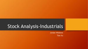 Stock Analysis-Industrials Jordan Wittbrot Tian Xu