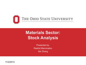 Materials Sector: Stock Analysis Presented by: Rashid Mammadov