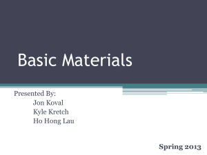 Basic Materials Presented By:  Jon Koval