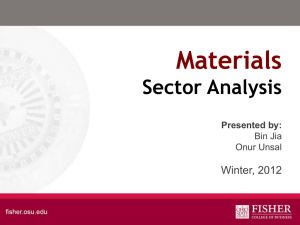 Materials Sector Analysis Winter, 2012 Presented by: