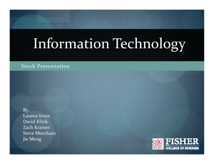 Information Technology gy Stock Presentation By: