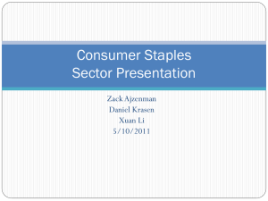 Consumer Staples Sector Presentation Zack Ajzenman Daniel Krasen