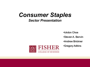 Consumer Staples Sector Presentation •Ickdon Choe •Steven A. Benvin