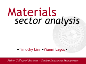 Materials sector analysis Timothy Linn  Yianni Lagos