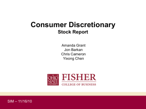 Consumer Discretionary Stock Report – 11/16/10 SIM