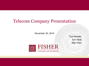 Telecom Company Presentation November 30, 2010 Tom Morello Erin Neal