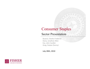 Consumer Staples Sector Presentation July 28th, 2010 Buseck, Charles Frederick
