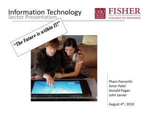 Information Technology Sector Presentation Phani Pamarthi Amar Patel