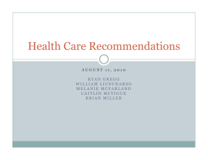 Health Care Recommendations