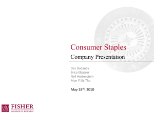 Consumer Staples Company Presentation May 18 , 2010