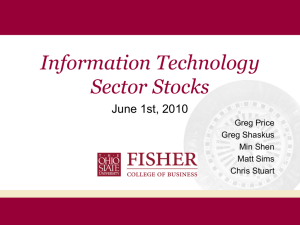 Information Technology Sector Stocks June 1st, 2010 Greg Price