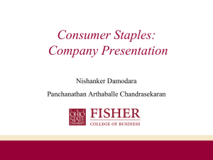 Consumer Staples: Company Presentation Nishanker Damodara Panchanathan Arthaballe Chandrasekaran