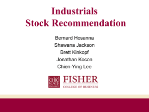 Industrials Stock Recommendation Bernard Hosanna Shawana Jackson