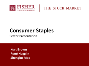 Consumer Staples THE  STOCK  MARKET Kurt Brown René Hegglin