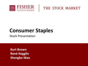 Consumer Staples THE  STOCK  MARKET Kurt Brown René Hegglin