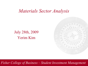 Materials Sector Analysis July 28th, 2009 Yerim Kim