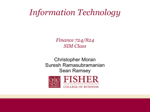 Information Technology Finance 724/824 SIM Class Christopher Moran