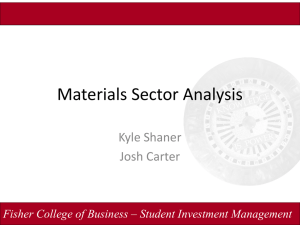 Materials Sector Analysis Kyle Shaner Josh Carter