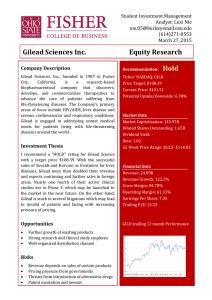 Gilead Sciences Inc.        ... Hold Student Investment Management Analyst: Luxi Nie