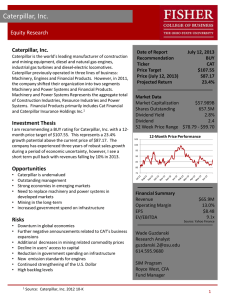 Caterpillar, Inc. Equity Research  Date of Report