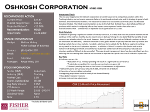 Oshkosh Corporation RECOMMENDED ACTION