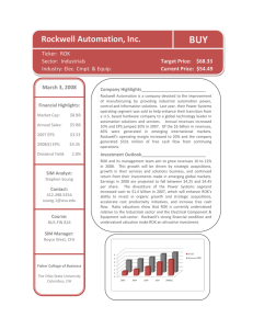 BUY Rockwell Automation, Inc. Ticker:  ROK    