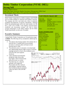 Deltic Timber Corporation (NYSE: DEL) Strong Sell
