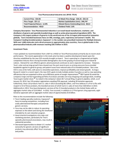 F. Seton Staley  July 22, 2014 Teva Pharmaceutical Industries Ltd. (NYSE: TEVA)