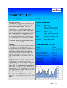 CONOCO PHILLIPS Analyst Information NYSE: COP
