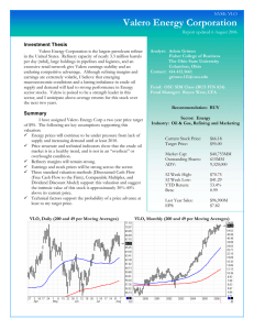 Valero Energy Corporation  Investment Thesis