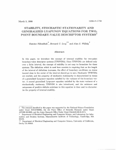 STABILITY,  STOCHASTIC  STATIONARITY  AND