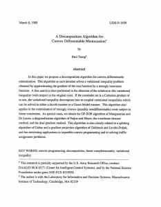 A Decomposition  Algorithm  for Convex Differentiable  Minimization* Abstract