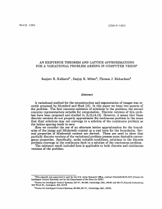 AN  EXISTENCE  THEOREM  AND  LATTICE ... FOR  A  VARIATIONAL  PROBLEM  ARISING ...