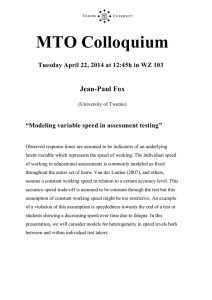 MTO Colloquium  Jean-Paul Fox